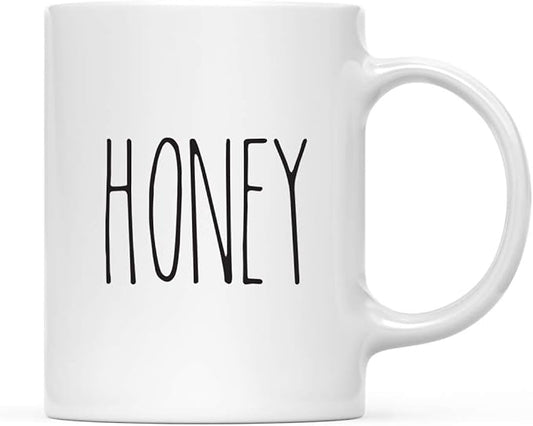Andaz Press Rustic Farmhouse Kitchen Decor 11oz. Ceramic Coffee Tea Mug Gift, Honey, 1-Pack, Includes Gift Box, Minimalist Birthday Christmas Idea