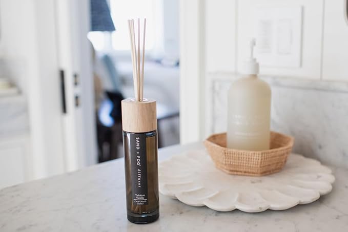 Sand + Fog Tahitian Vanilla Reed Diffuser | Made with Essential Oils | Fill Your Home with The Your Favorite Luxurious Fragrance