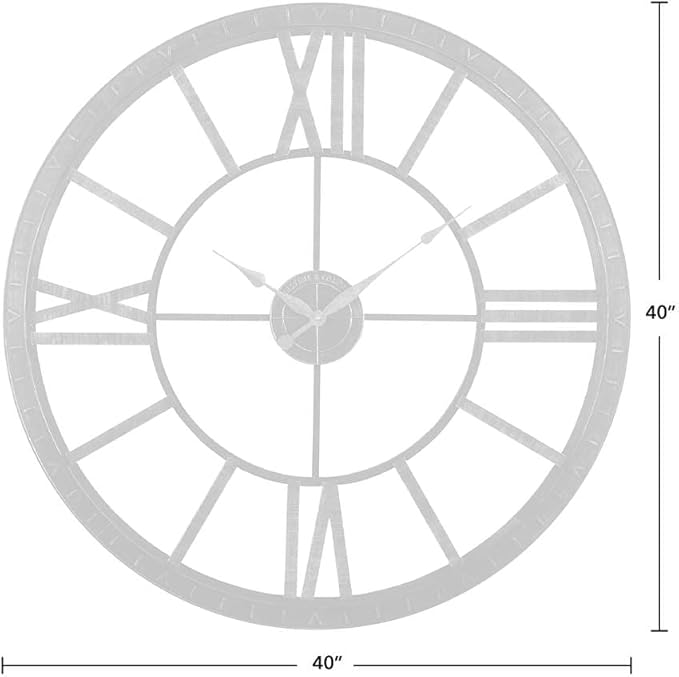 FirsTime & Co. Bronze Big Time Wall Clock, Large Vintage Decor for Living Room and Home Office, Round, Plastic, Farmhouse, 40 inches