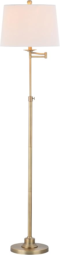 SAFAVIEH Lighting Collection Nadia Traditional Farmhouse Swivel Swing Arm Gold 64-inch Adjustable Height Living Room Bedroom Home Office Standing Floor Lamp (LED Bulb Included)