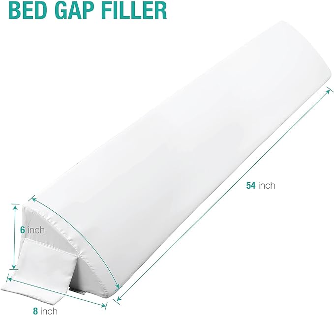 Vekkia Full Bed Wedge Pillow for Headboard/Wedge Pillow Headboard/Bed Gap Filler/Headboard Pillow,Pillow Wedge for Headboard Gap Between Mattress and Headboard,Stop Loosing Your Pillows(White)