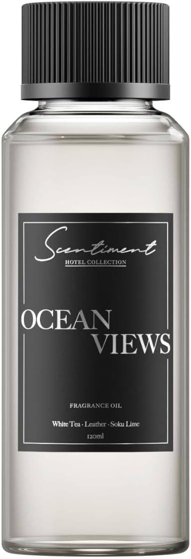 Ocean Views Hotel Diffuser Oil | Aromatherapy Home Fragrance | Inspired by Confidante® Andaz Miami Beach | Luxurious Scent with Notes of White Tea, Leather, Soku Lime (120 mL)