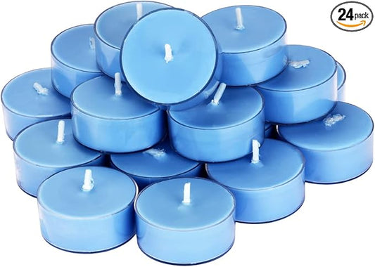 DEYBBY Ocean Breeze Scented Tealight Candles Bulk, Aromatherapy Soy Wax Tea Candle Set of 24-4 Hour Burning Great Gift