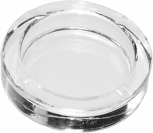 Amlong Crystal Classic Round Crystal Ashtray 4" Diameter for Cigars or Cigarettes with Gift Box