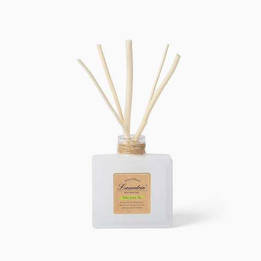 Botanical Room Diffuser for Home - Scent Diffuser for Home, Room Freshener & Shelf Decor - Elegant Home Fragrance, Ideal Reed Diffusers for Home, Office, Living Room - 80ml, Relax Green Tea