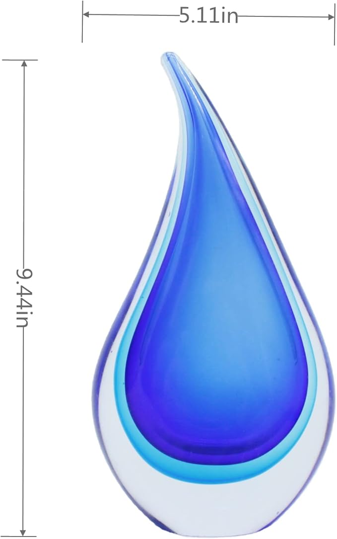 Hand-Blown Glass Sculpture Glass Decor Murano-Style Glass Statue and Figurine Wonderful Gift, Blue Hollow