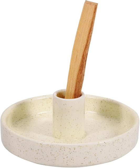 Palo Santo Holder, Ceramic Incense Burner for Palo Santo Wood or Scented Incense Stick, Beige