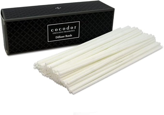 COCODOR Diffuser White Fiber Reed Sticks(100pcs, 8" x 4mm) / Diffuser Oil Refill, Home Fragrance, Aromatherapy, Reed Diffuser Set, Sticks for Reed Diffusers, Office Décor, Decoration
