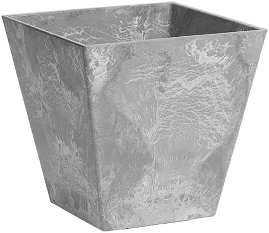 ArtStone 35120 Ella Square Planter, 12-Inch, Grey