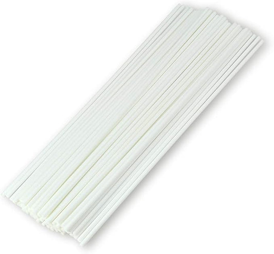 50pcs Fibre Reed Diffuser Sticks, DIY Home Fragrance Scented Oil Sticks (12" x 3mm, White)