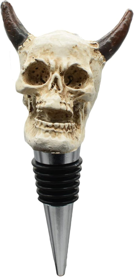 Wine Bottle Stopper Horned Demon Devil Skull Decor Beverage Wine Cork for Man Housewarming Gift,Christmas,Thanksgiving