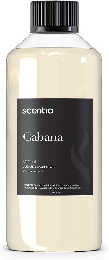 Hotel Diffuser Oil Inspired by The Ritz Carlton Hotel Scent - 500 ml 16.9 fl oz - Fragrance Oil Blend Jasmine, Bergamot & Fresh Marine Notes for Aromatherapy Diffusers and Humidifiers - Cabana