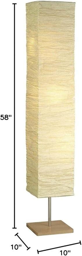 Adesso Three Light Floor Lamp – Natural Wood Base & Adjustable Brightness – Perfect Lighting for Bedroom, Living Room and Corner Decor, Beige