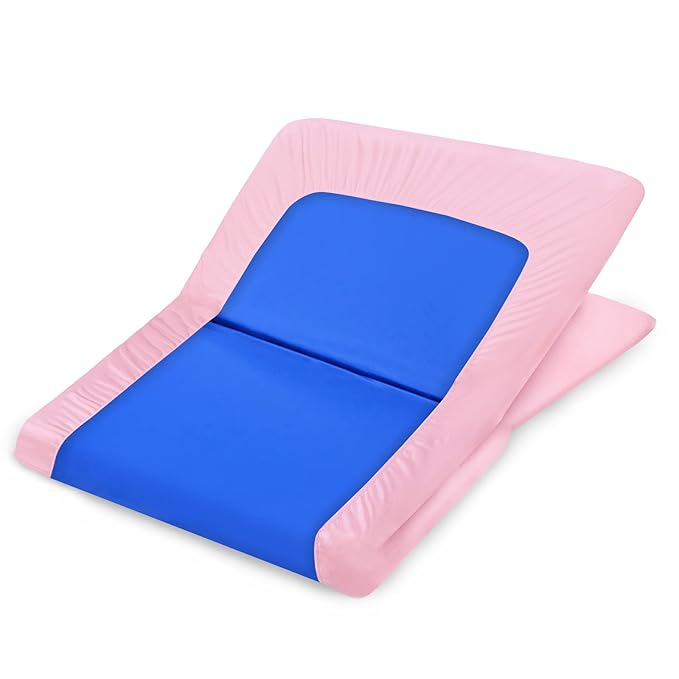 Nap Mat Sheet 24" x 48" x 4" Fitted Elastic Corners Preschool Day Care Rest Nap Mat Cover, Soft & Breathable Baby Sheets for Regalo My Cot Portable Toddler Bed and Joovy Travel Cot, Pink