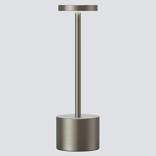 Cordless Table Lamp, Rechargeable LED Battery 6000mAh Metal USB Portable Powered Desk Lamp, 3 Levels Brightness Light for Restaurants Outdoor (11.70in Silver)