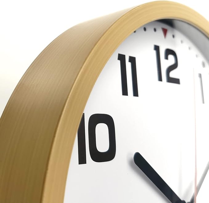 Wall Clock 9 Inch Battery Operated Silent Non-Ticking Wall Clock Modern Quartz Design Decorative Indoor Kitchen Office Brown