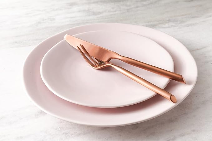 Fortessa Vitraluxe Dinnerware Heirloom Matte Finish Show Plate 12-Inch, Blush, Set of 4