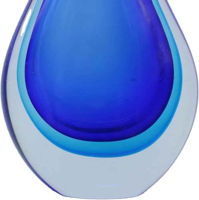 Hand-Blown Glass Sculpture Glass Decor Murano-Style Glass Statue and Figurine Wonderful Gift, Blue Hollow