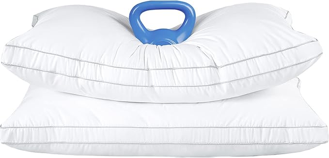 King Size Set of 2 - Adjustable Down Alternative Bed Pillows - Best Cooling Neck Pillow Good for Sleeping Back & Stomach Sleepers (King (Pack of 2))