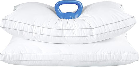 King Size Set of 2 - Adjustable Down Alternative Bed Pillows - Best Cooling Neck Pillow Good for Sleeping Back & Stomach Sleepers (King (Pack of 2))