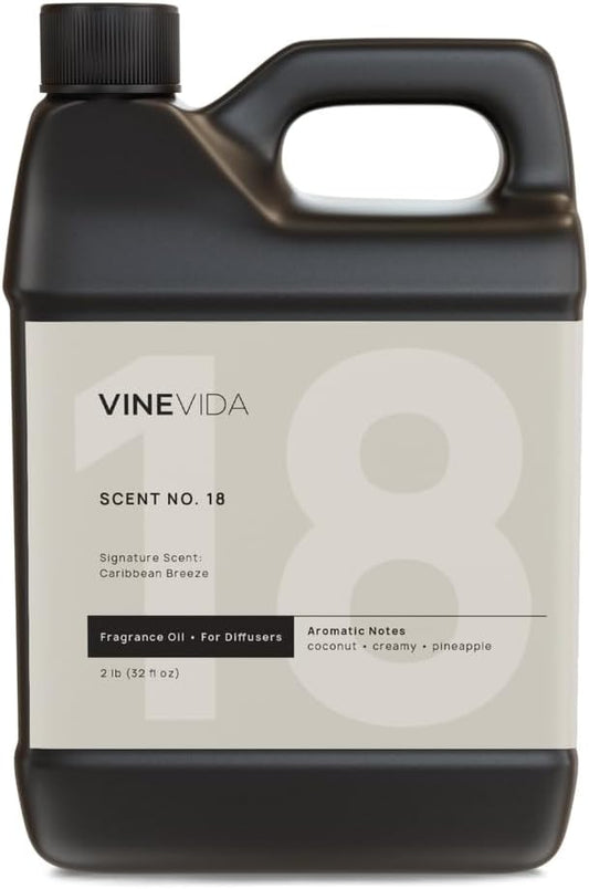 VINEVIDA Caribbean Breeze Fragrance Oil for Cold Air Diffusers - (32 Fl Oz) - Essential Oils for Diffuser Oil Refill & Air Freshener Room Spray
