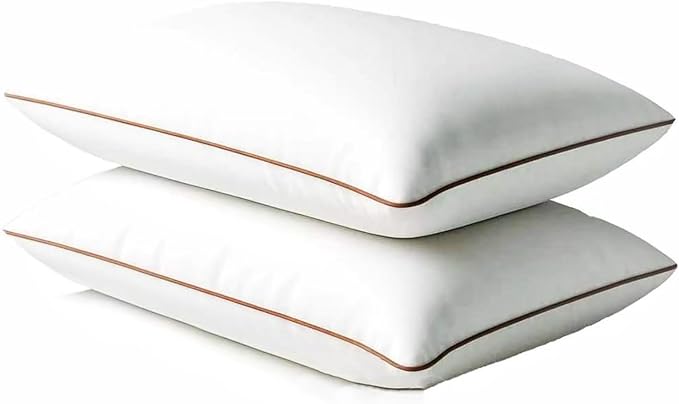 Luxury Hypoallergenic Sleeping Bed Pillows - Soft and Supportive - Premium Down Alternative Fill - Ideal for Side, Back, and Stomach Sleepers Queen Size Set of 2