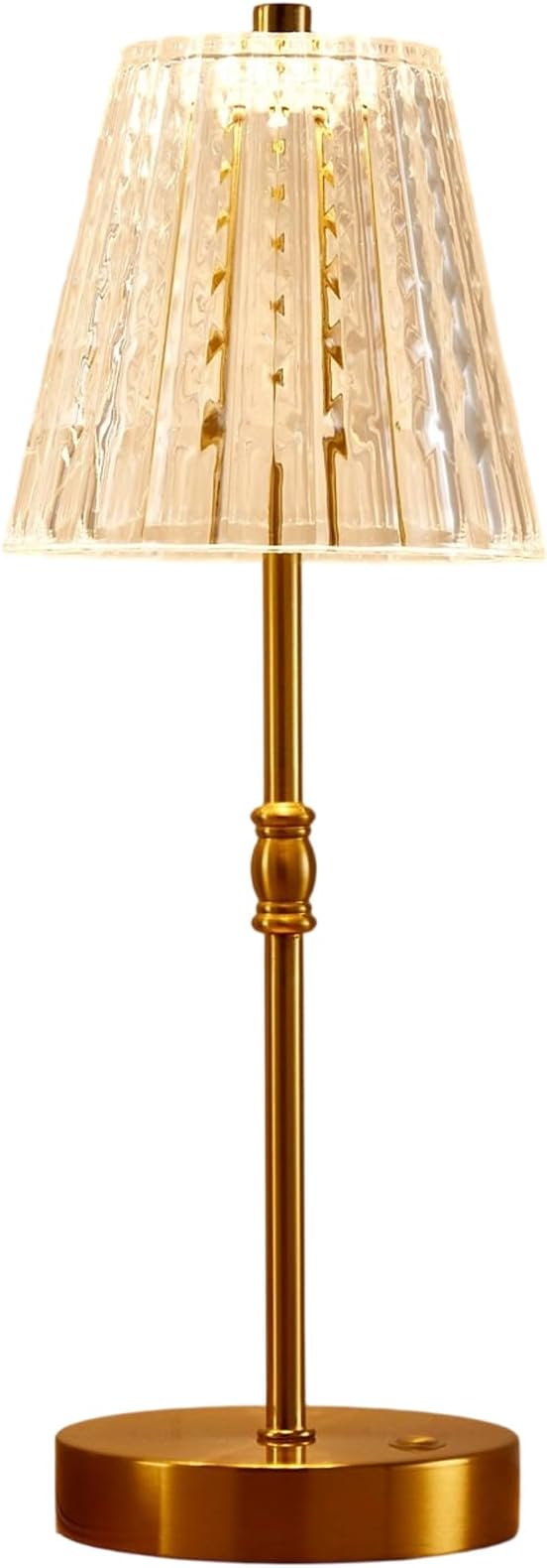 Cordless Table Lamp, 2500mAh Rechargeable Battery Operated Portable Lamp, Dimmable+3 Colors LED Touch Control, Vintage Crystal Lamp for Bedroom, Kitchen, Bar, Office