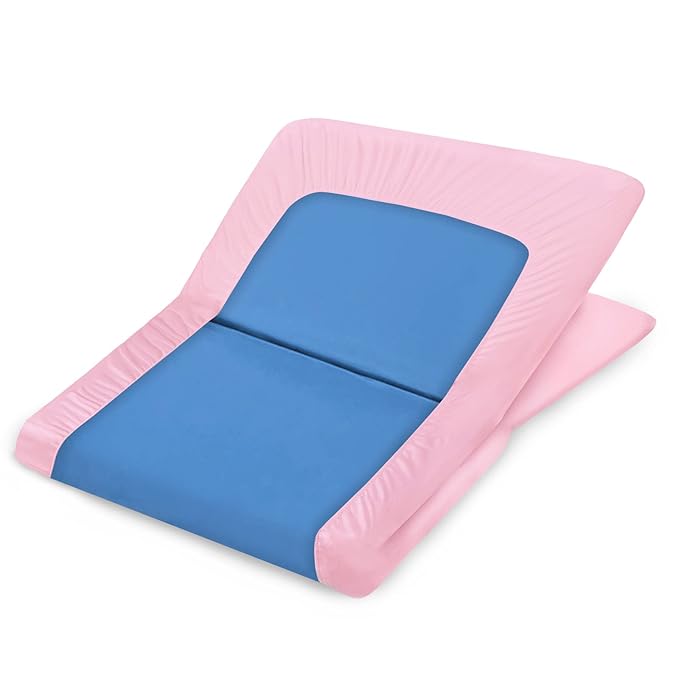 Nap Mat Cover 19" x 45" x 4" Fit for ECR4Kids Everyday Folding Rest Mat, Super Soft & Breathable Microfiber Baby Nap Mat Sheet for Preschool or Day Care, Boys and Girls, Pink
