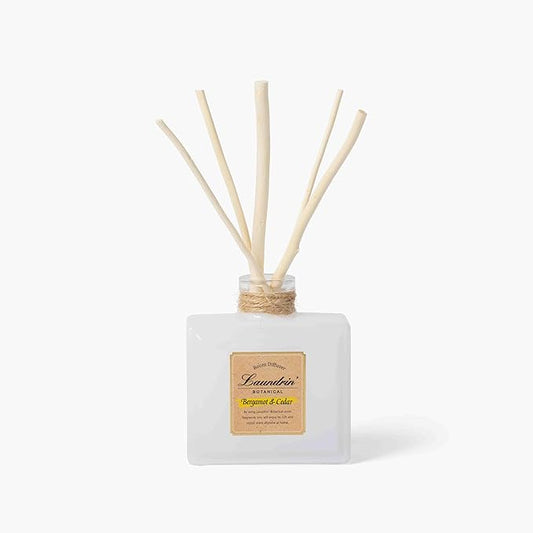 Botanical Room Diffuser for Home - Scent Diffuser for Freshener & Shelf Decor - Elegant Home Fragrance, Ideal Reed Diffusers, Office, Living Area - 80ml, Bergamot & Cedar