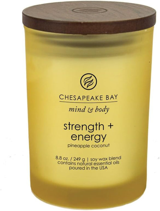 Chesapeake Bay Candle Scented Candle, Strength + Energy (Pineapple Coconut), Medium Jar