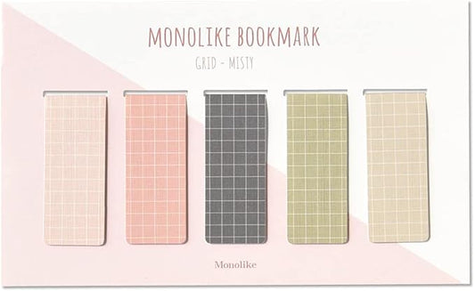 Monolike Magnetic Bookmarks Grid Misty, Set of 5