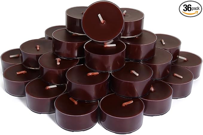DEYBBY Scented Tealight Candles, Long Lasting Soywax Tea Candle Used for All of Holders|Clear Cup|36 Counts|Up to 4 Hour Burn Time|Apple Cinnamon