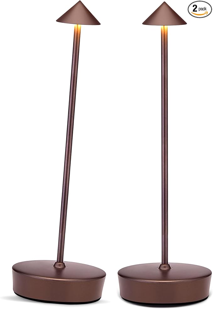 Rechargeable Cordless Table Lamp, 7000mAh Portable Led Table Light 2 Pack, Battery Operated Lamp Waterproof, Outdoor Table Lamp for Dining Restaurant Patio Bedroom Office