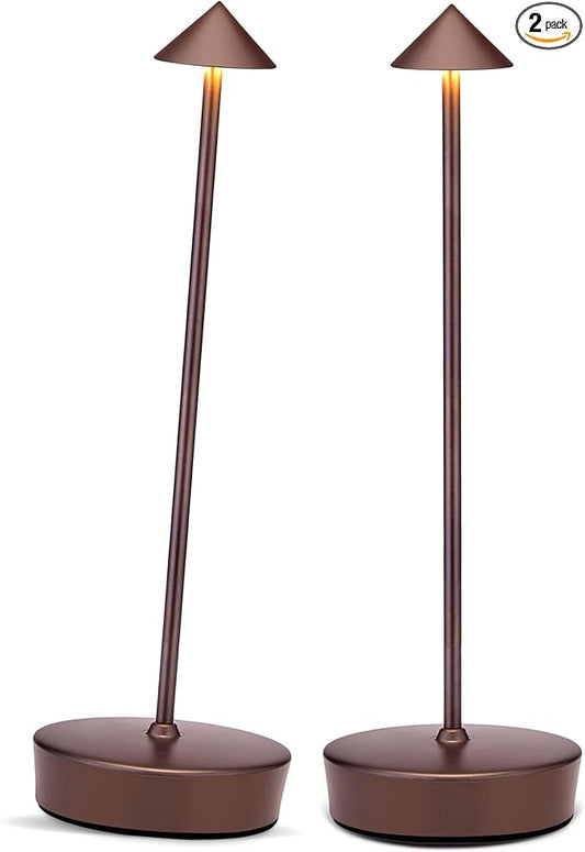 Rechargeable Cordless Table Lamp, 7000mAh Portable Led Table Light 2 Pack, Battery Operated Lamp Waterproof, Outdoor Table Lamp for Dining Restaurant Patio Bedroom Office