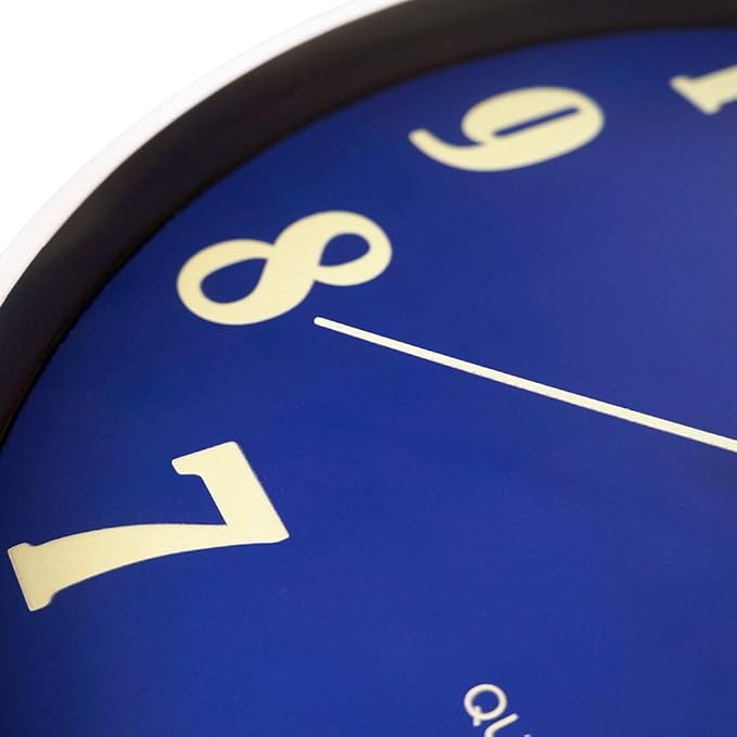 JoFomp Glow in The Dark Clock, 12 Inch Modern Silent Non Ticking Wall Clocks Battery Operated, Night Light Wall Clock for Living Room Decor, Wall Clock Decorative for Kitchen Bedroom (Blue)