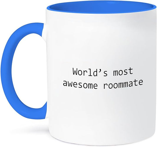 3dRose Coffee Mug, Size - 11oz - Worlds most awesome roommate Anne Collections Expressions - funny coffee cup gift
