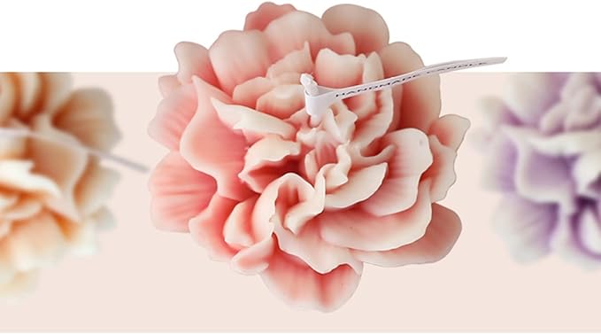 Carnation Flower Shaped Scented Candle,Handmade Aroma Soy Wax Decorative Candle for Table Photo Prop Birthday Gift,Prefect for Meditation Stress Relief Mood Boosting Bath Yoga (Red)