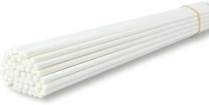 50pcs Fibre Reed Diffuser Sticks, DIY Home Fragrance Scented Oil Sticks (12" x 3mm, White)