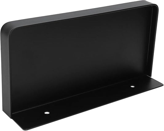 Walfront Stainless Steel Bathroom Phone Rack Holder Wall Mounted Phone Towel Storage Shelf Toilet Bathroom Supplies 185x90mm(Black), Rack