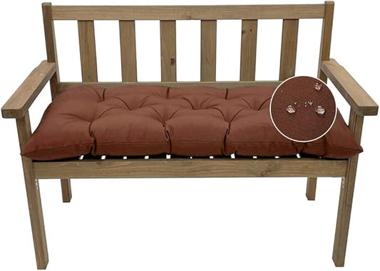 Outdoor Bench Cushion, Waterproof Swing Cushion Bench Seat Cushion, Swing Chair Replacement Seat Pads Cushion Pillow for Lounger Garden Furniture Patio Metal Wooden Bench (Dark Brown, 47.24x20in)
