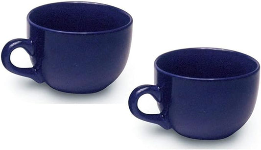 Jumbo Extra Large Ceramic Coffee & Soup Mug 22 ounce, Cobalt Blue (Pack of 2)