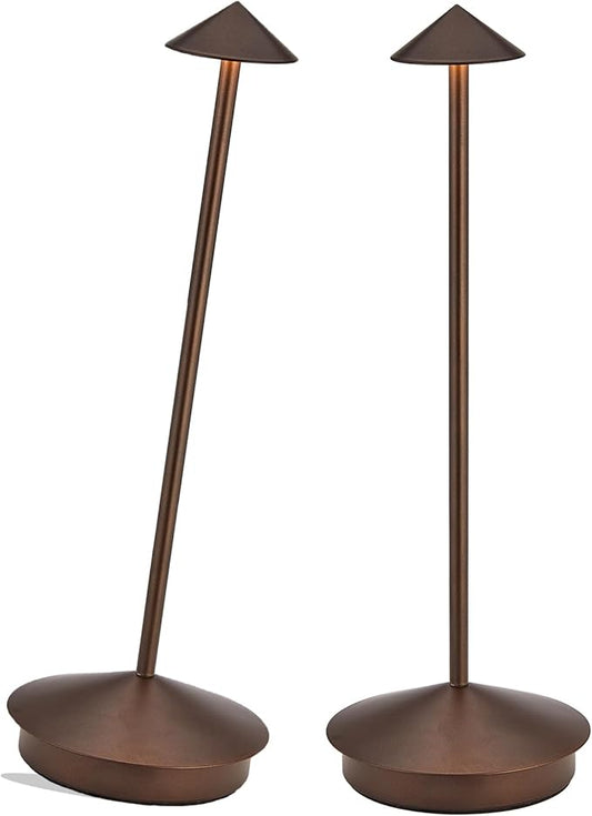 Portable Cordless Table Lamp Modern Led Desk Lamp Rechargeable 2 Pack, 6000mAh Battery Table Light for Dinning Patio Bedroom Camping Coffee shop Restaurant, IP54 Waterproof, Dimmable 3 Light Color