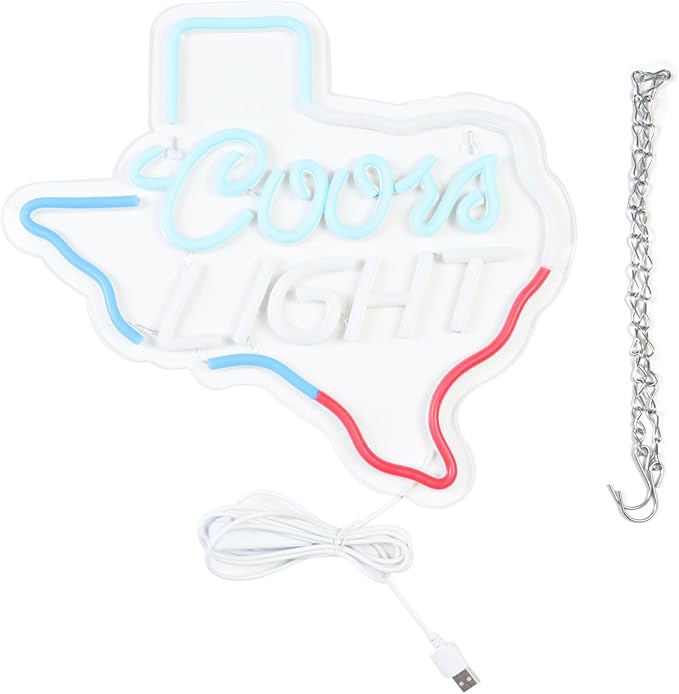 JFLLamp Texas Crs Light Neon Signs for Wall Decor Neon Lights for Bedroom Led Signs Suitable for Man Cave Bar Pub Christmas Birthday Party Gift