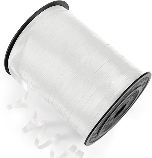 500 Yards Curling Ribbon with Spool, 1/5" Wide Crimped Texture Curling Ribbons - Perfect for Gift Box Wrapping, Florist Flowers, Birthday Party Decorations, Balloon String Ribbon in White