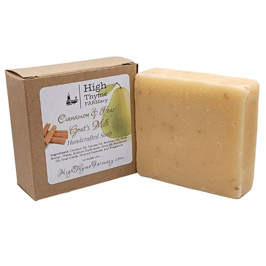 Cinnamon & Pear Goat's Milk Soap with Oatmeal - 5 Ounce Handcrafted Goat Milk Soap Bar - Cinnamon Soap - Pear Soap - Goat's Milk Soap