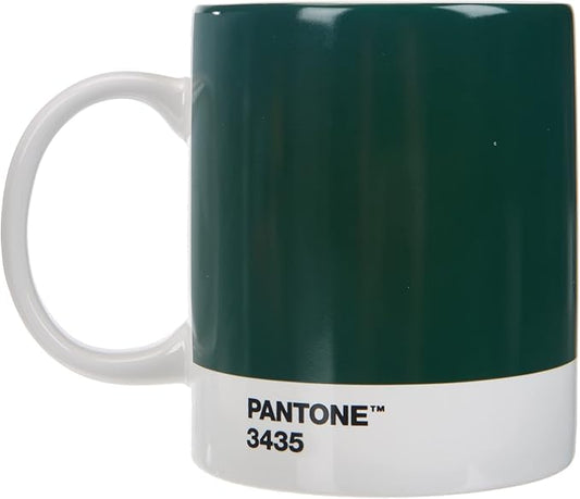 Pantone Porcelain Mugs 375 ml, Porcelain, Dark Green 3435, 8.4 x 8.4 x 12.1 cm, 101033435