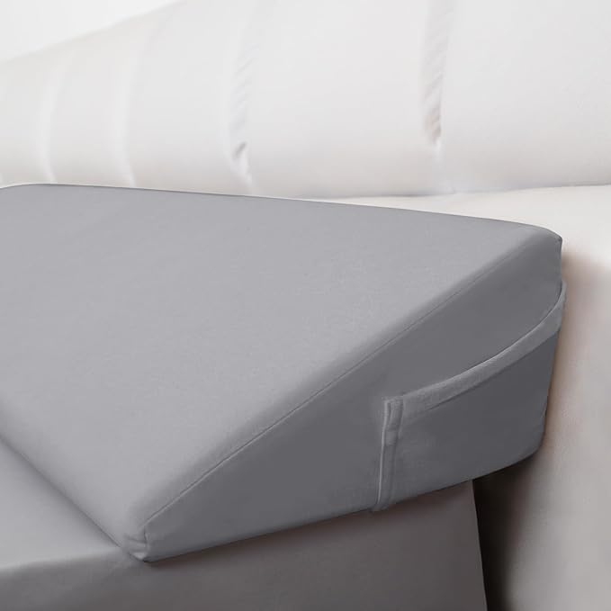 WdFour Bed Wedge pillow, close off Headboard, wall and Mattress Gap. incline, slanted sweat-proof pillow for neck and back pain relief anti-snoring for comfortable sleeping.(Gray,60Wx10Dx6H)