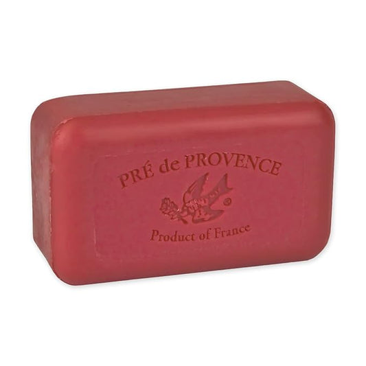 Pre de Provence Artisanal Soap Bar, Natural French Skincare, Enriched with Organic Shea Butter, Quad Milled for Rich, Smooth & Moisturizing Lather, Raspberry, 5.3 Ounce