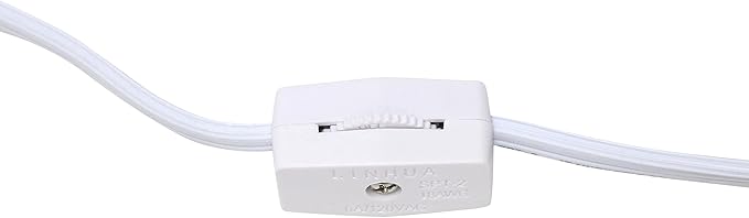Simple Designs LT2007-WHT-2PK Chrome Mini Basic Table Lamp with Fabric Shade 2 Pack Set, White