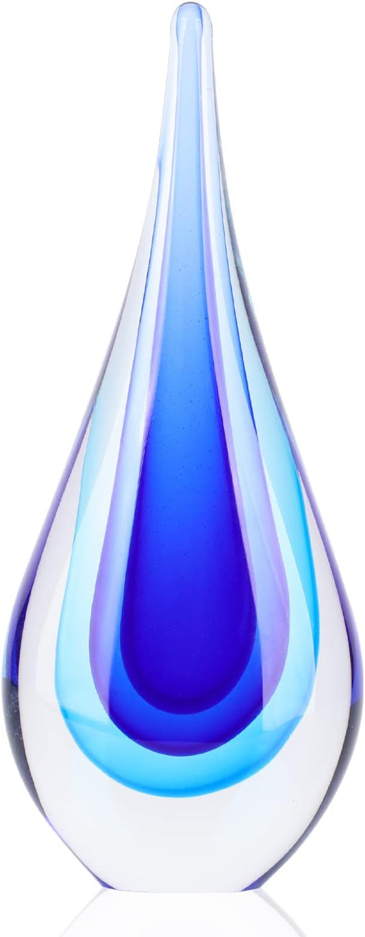 DOVDOV Hand-Blown Glass Sculpture, Unique Mediterranean Decorative Glass, Suitable for Office, Bookshelf, Living Room Coffee Table, Mantelpiece Filling